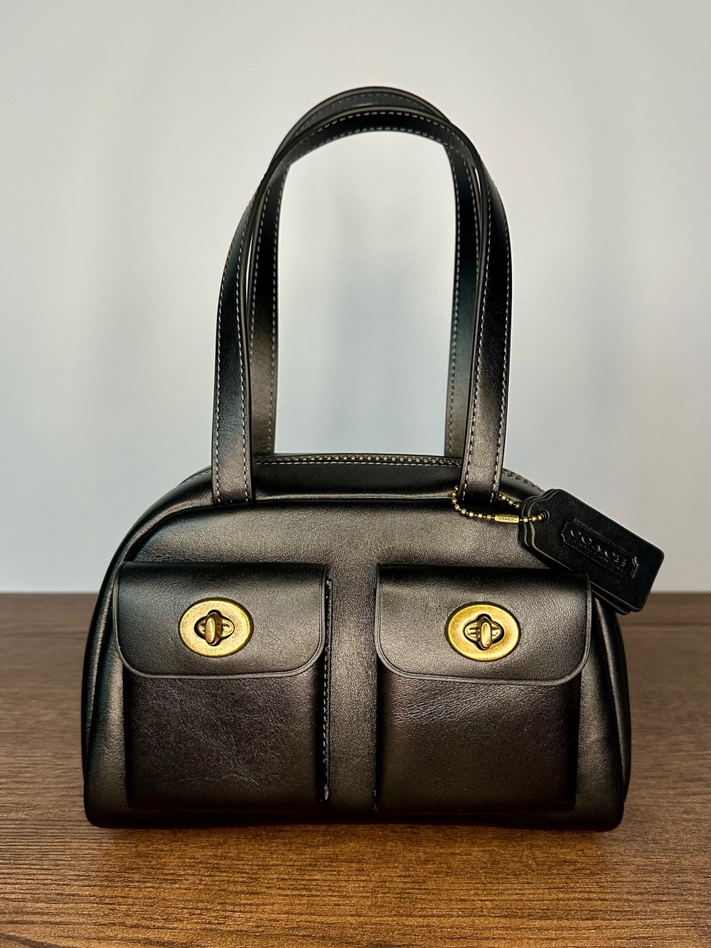 New Coach Twin Turnlock Bag 20 Black
